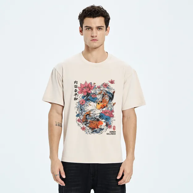 Unisex Koi Serenity Washed T-Shirt