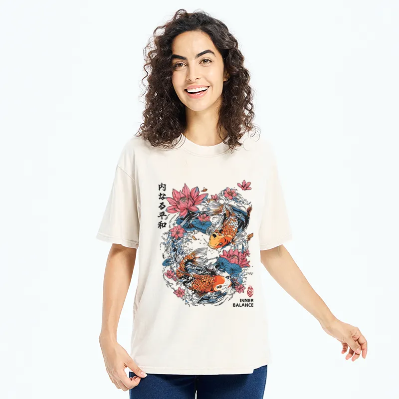 Unisex Koi Serenity Washed T-Shirt