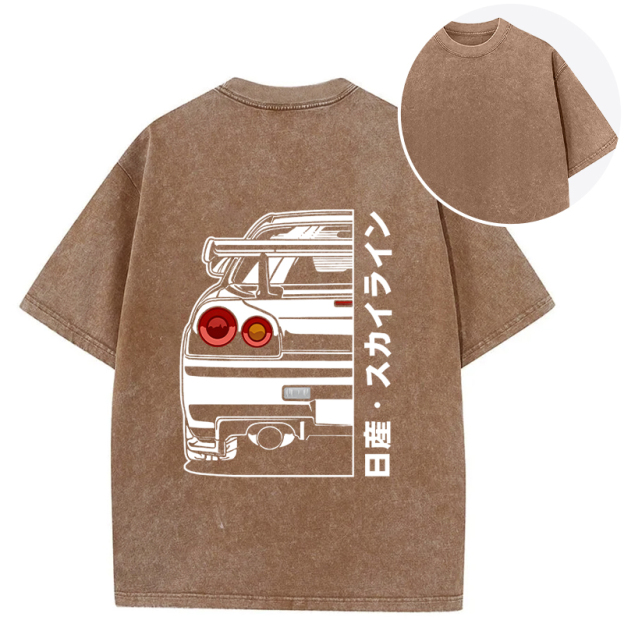 Nissan Skyline GTR R34 Back Washed T-Shirt
