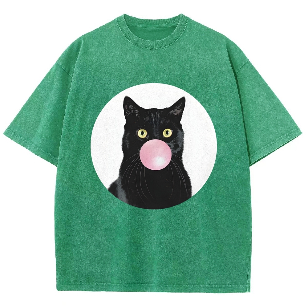  Bubble Cat Washed T-Shirt