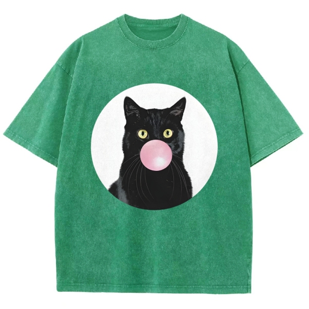  Bubble Cat Washed T-Shirt