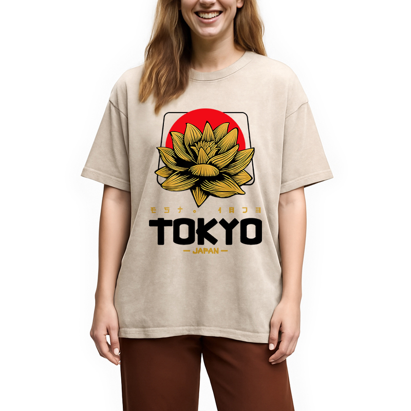 Vintage Tokyo Japan Kanji Souvenir Washed T-Shirt