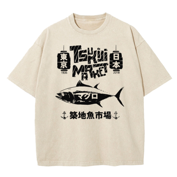  Tsukiji Fish Market Washed T-Shirt