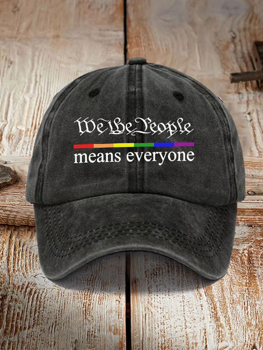 Unisex LGBT We The People Means Everyon People Pride Print Hats