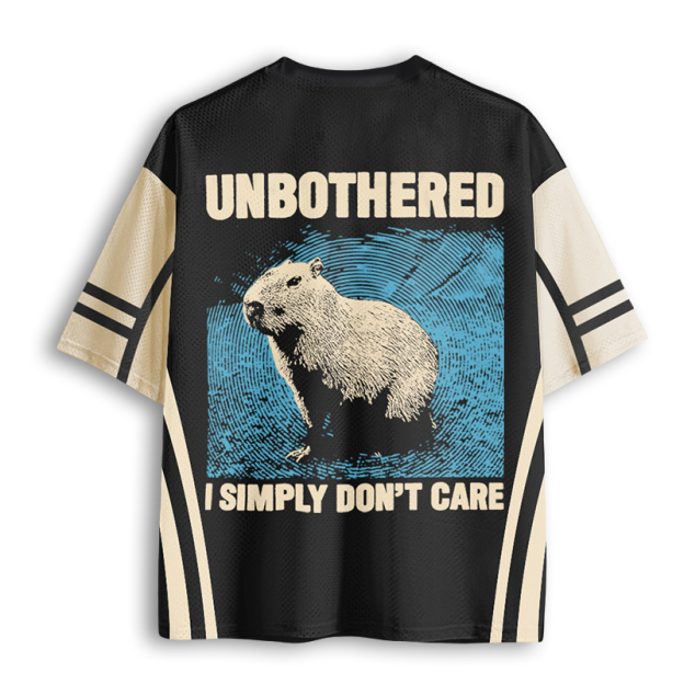 Baddiecat Unbothered I Simply Don't Care Mesh Jersey