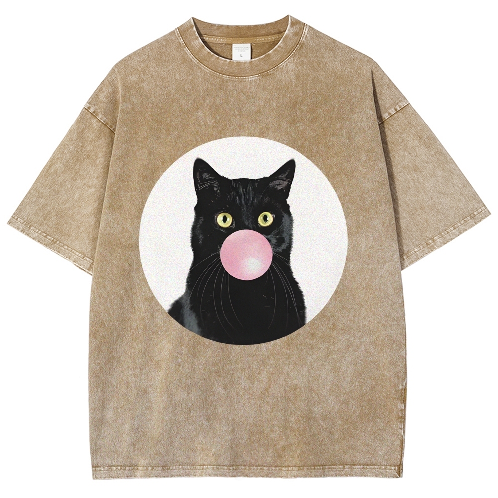  Bubble Cat Washed T-Shirt