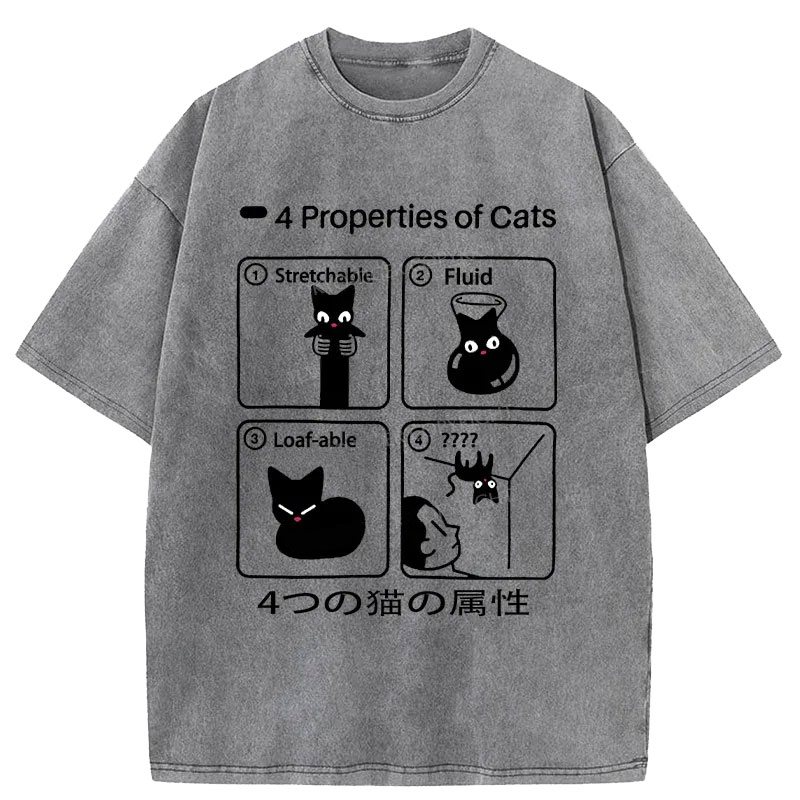  4 Attributes Of Cats Washed T-Shirt