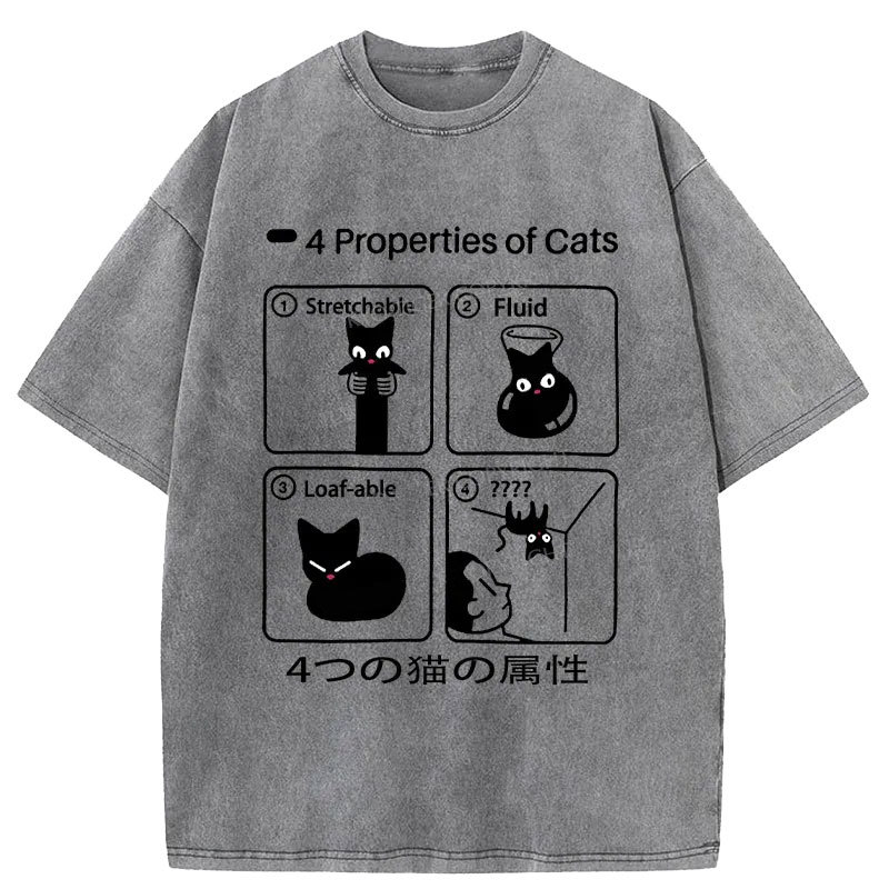  4 Attributes Of Cats Washed T-Shirt