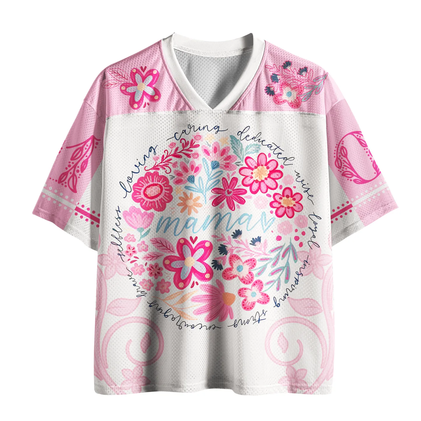 "All That She Is" Floral Mesh Jersey
