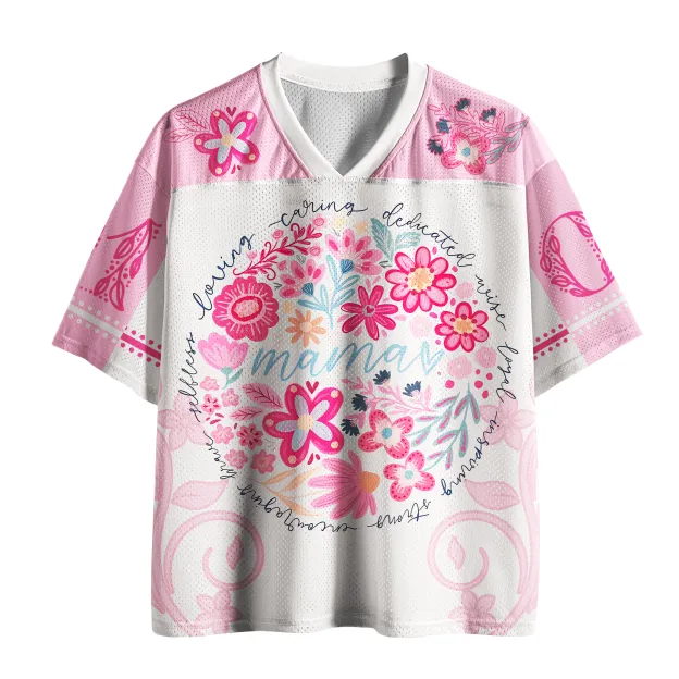 "All That She Is" Floral Mesh Jersey