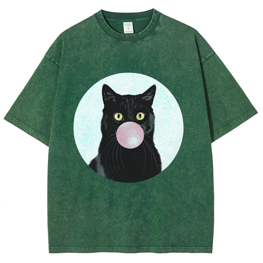  Bubble Cat Washed T-Shirt