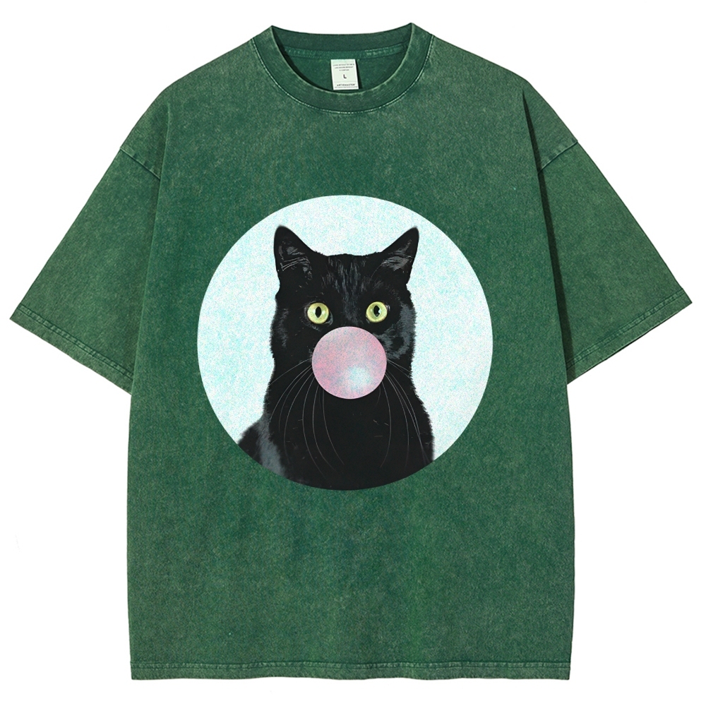  Bubble Cat Washed T-Shirt