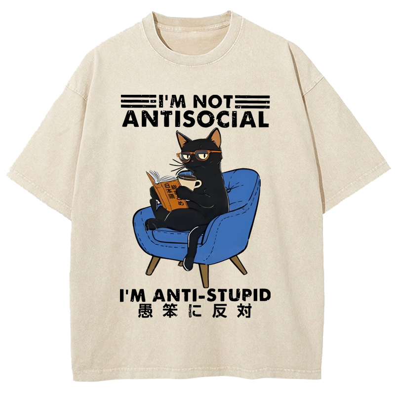 I'm not antisocial Washed T-Shirt