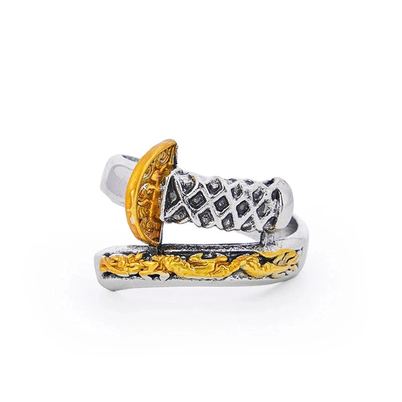 Japanese Samurai Dragon Sword Ring