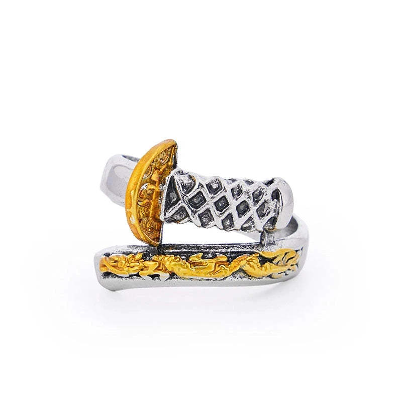 Japanese Samurai Dragon Sword Ring