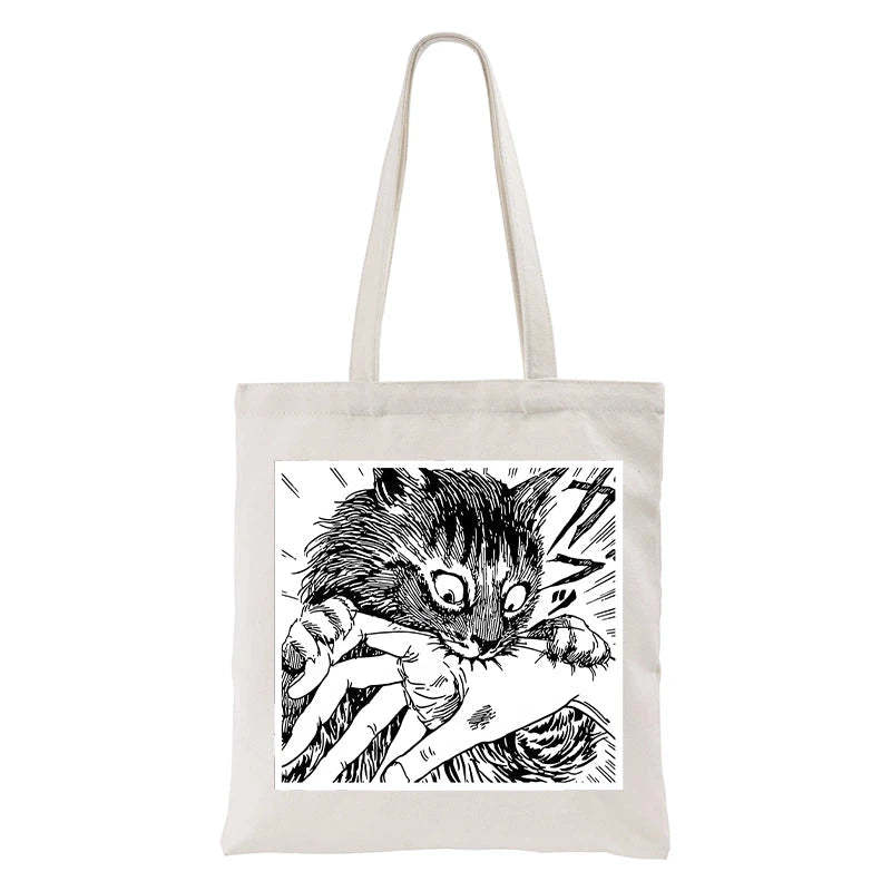  Creepy Cat Anime Horror Anteater Tote Bag
