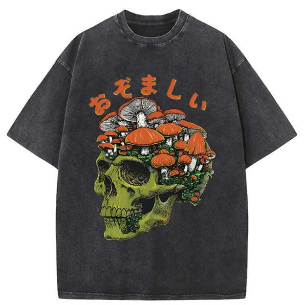 Mushroom Skull Washed T-Shirt
