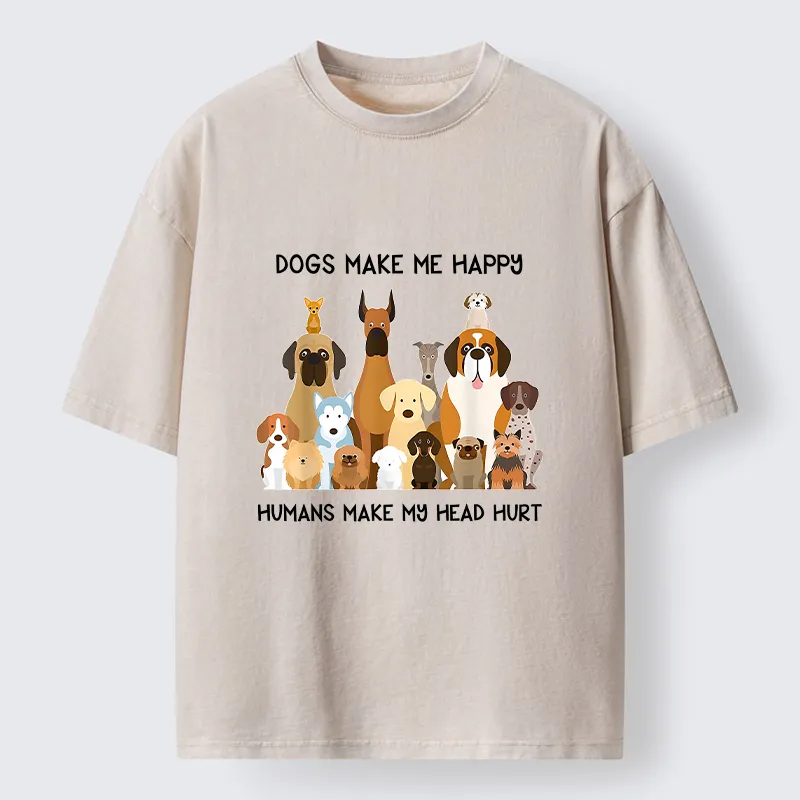 Unisex I Like Dogs Washed T-Shirt