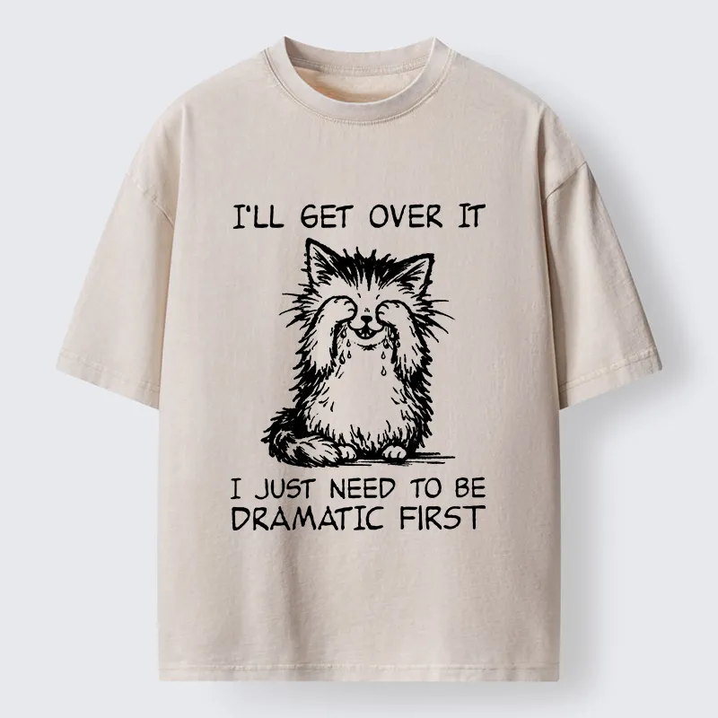 Unisex Dramatic First Cat Washed T-Shirt