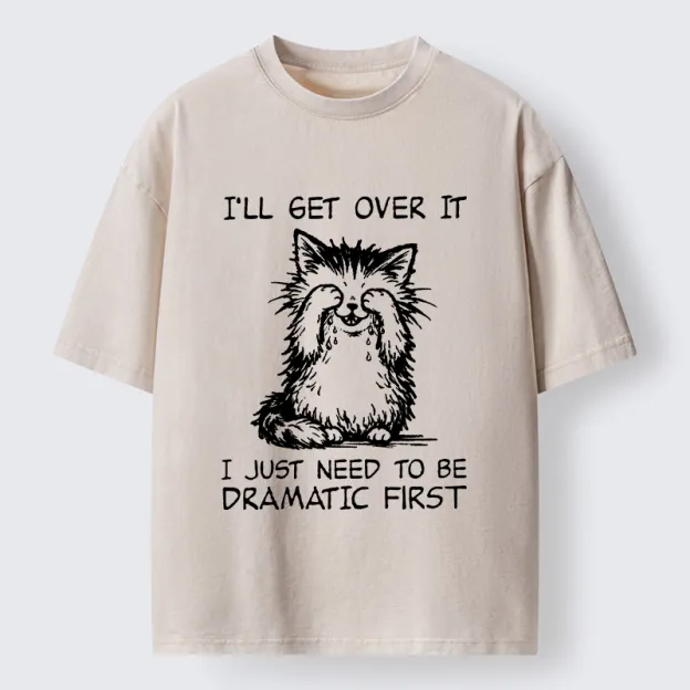 Unisex Dramatic First Cat Washed T-Shirt