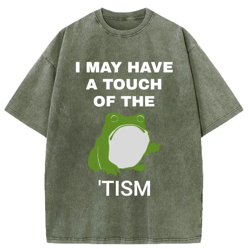Funny Frog Flipping The Bird Washed T-Shirt