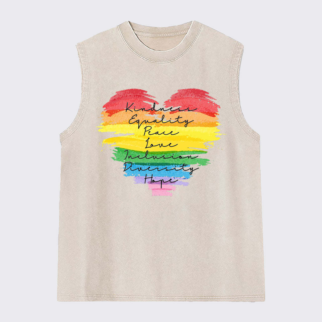 Kindness Equality Peace Love Washed Tanks
