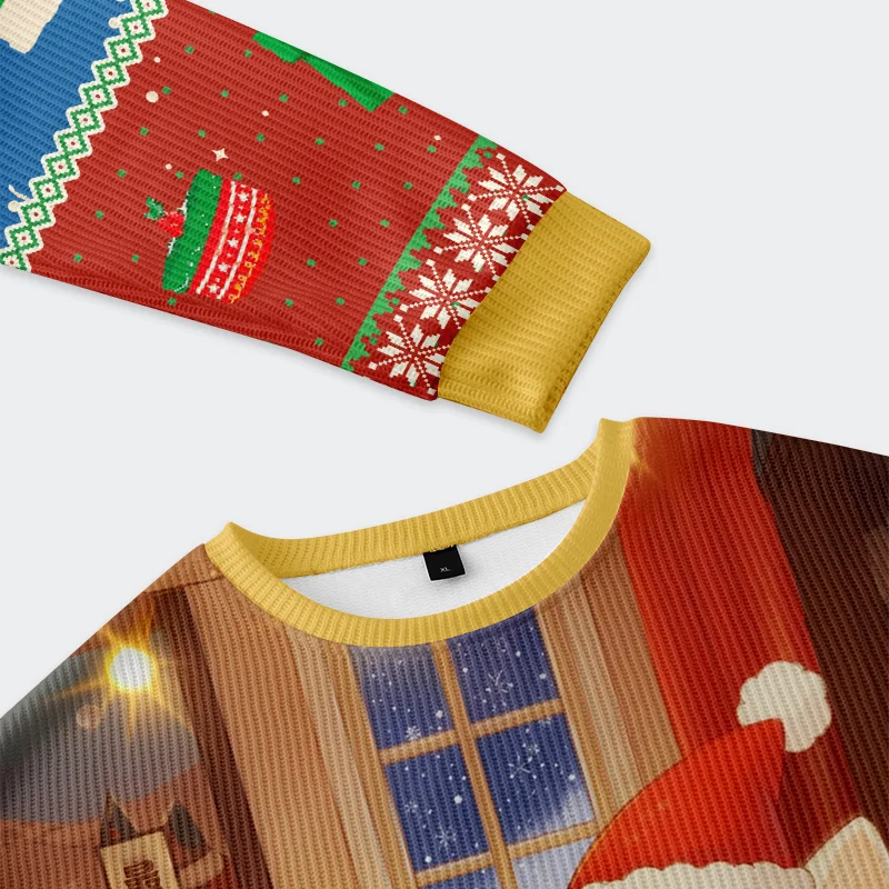 Unisex Cat Holding Gift Christmas Ugly Sweatshirt