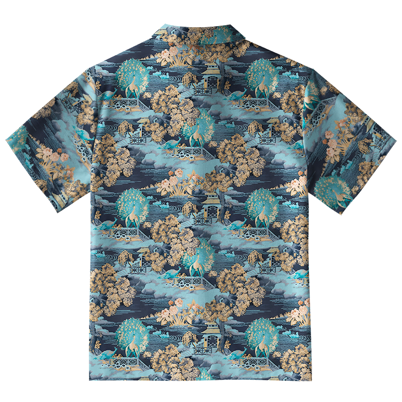  Peacock With Open Tail Button-up Shirt