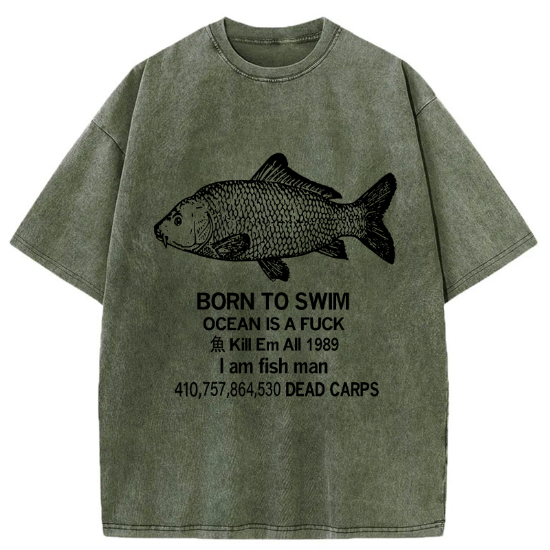 Born To Swim Washed T-Shirt