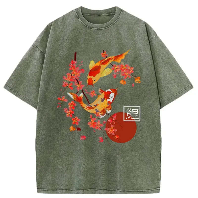 Japanese Koi Washed T-Shirt