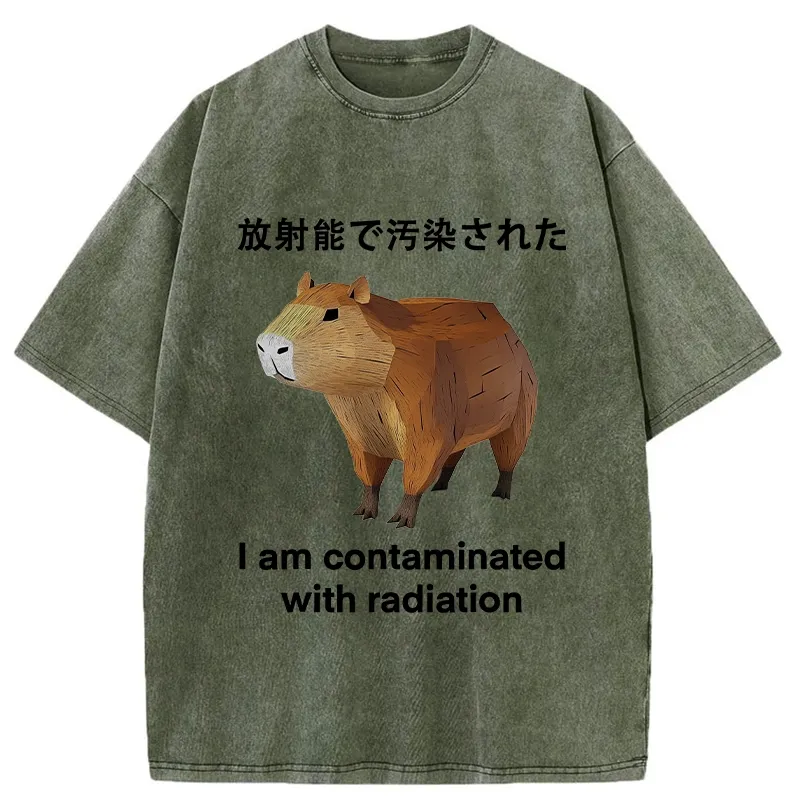 Capybara Contaminated By Radiation Washed T-Shirt