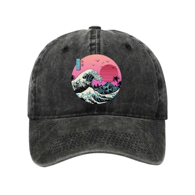  Japanese The Great Retro Wave Washed Cap