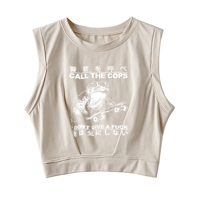 I Don't Care Sleeveless Crop Top