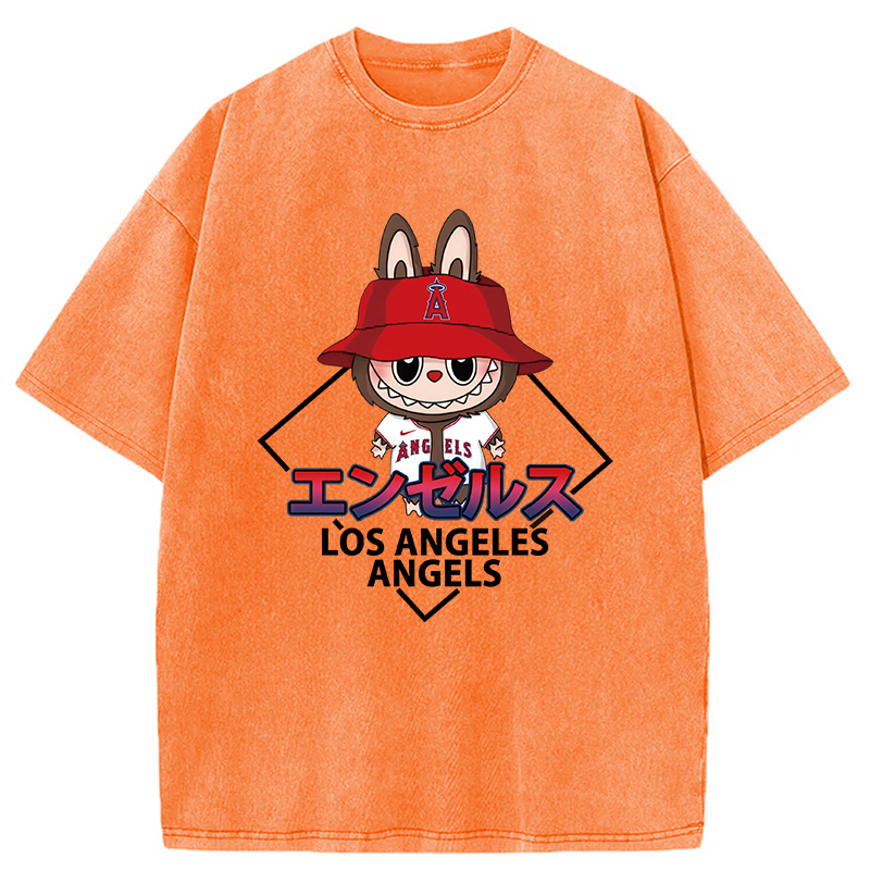 Labubu Los Angeles Angels Vintage Japanese Washed T-Shirt