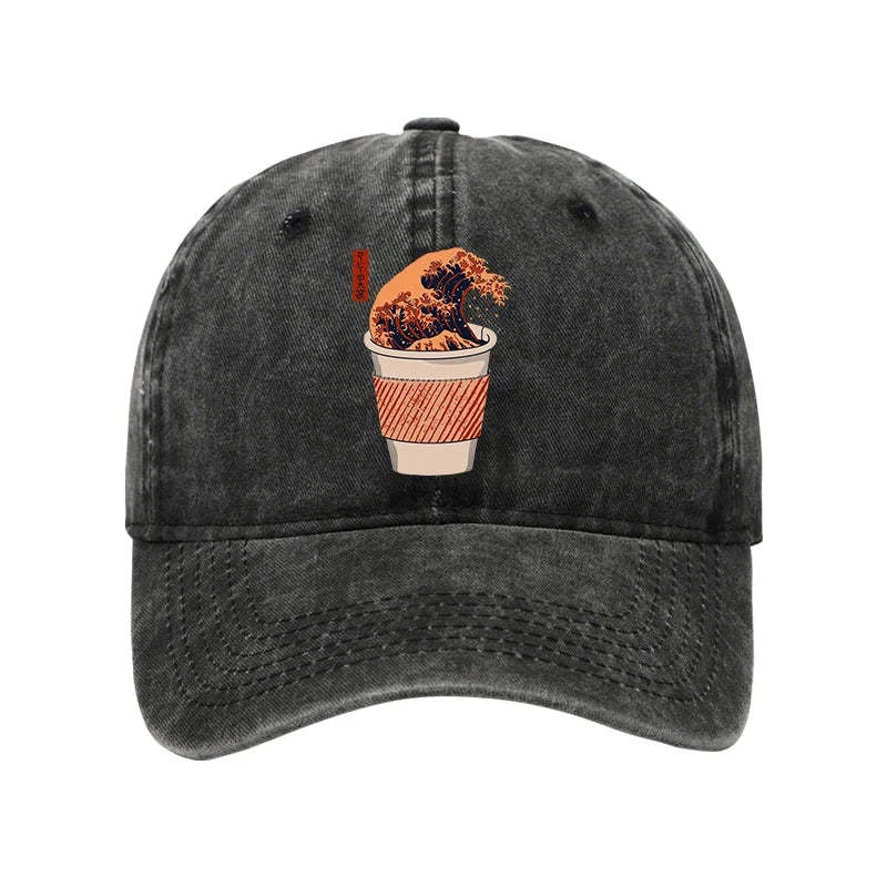 Tokyo-Tiger The Great Wave Coffee Washed Cap