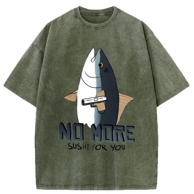 Fish With A Gun Washed T-Shirt
