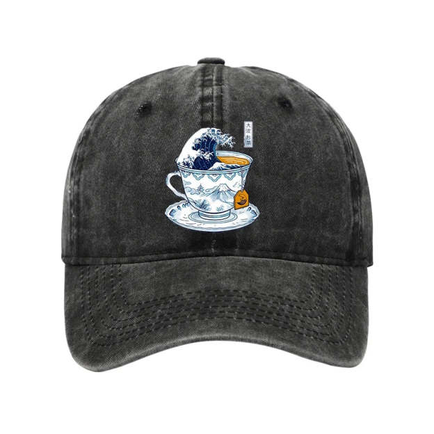  The Great Kanagawa Tea Wave Washed Cap