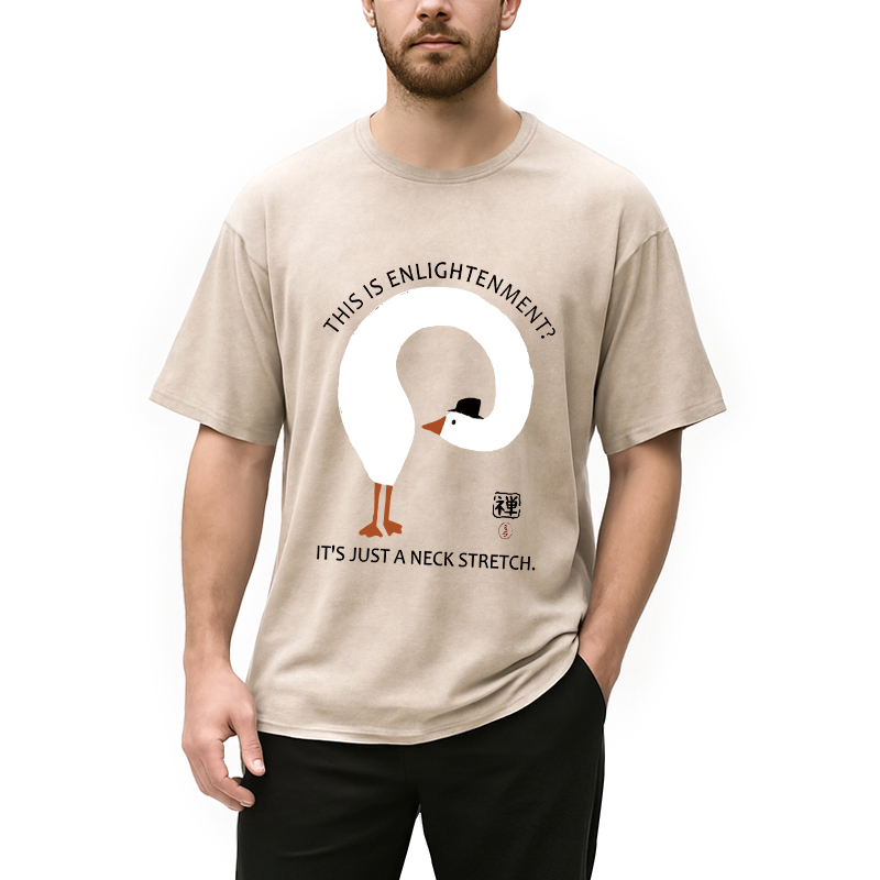 Funny Neck Stretch Of Zen Washed T-Shirt