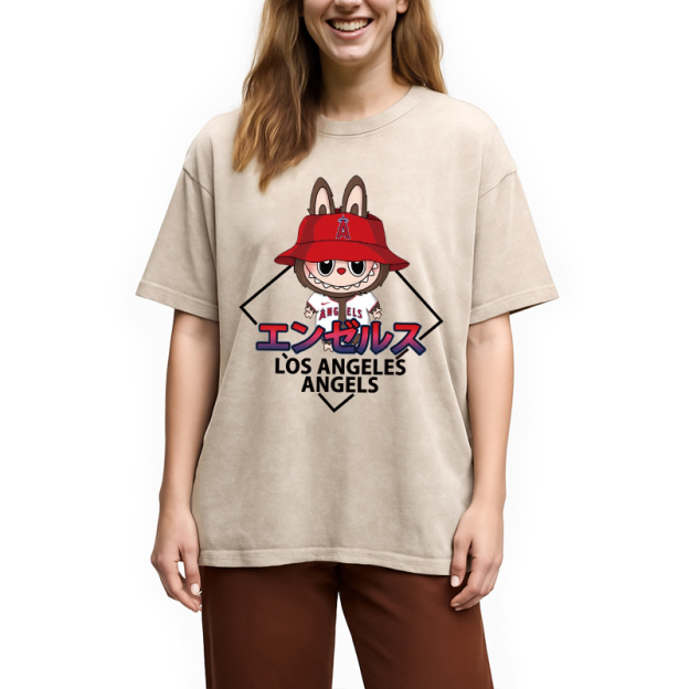 Labubu Los Angeles Angels Vintage Japanese Washed T-Shirt