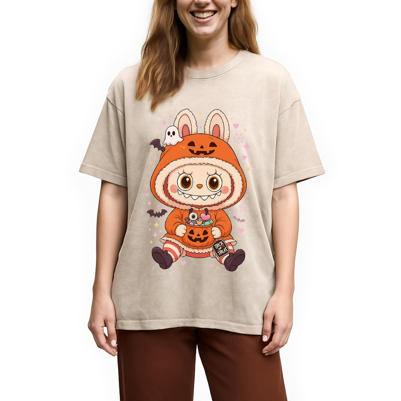 Halloween Labubu Washed T-Shirt
