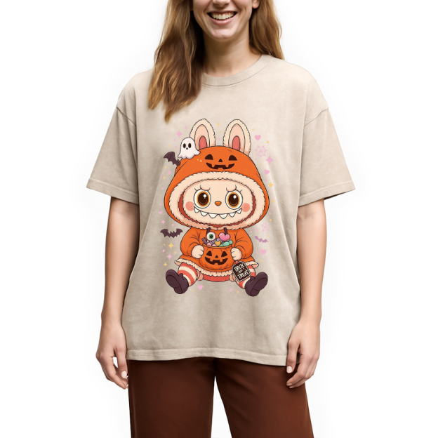 Halloween Labubu Washed T-Shirt