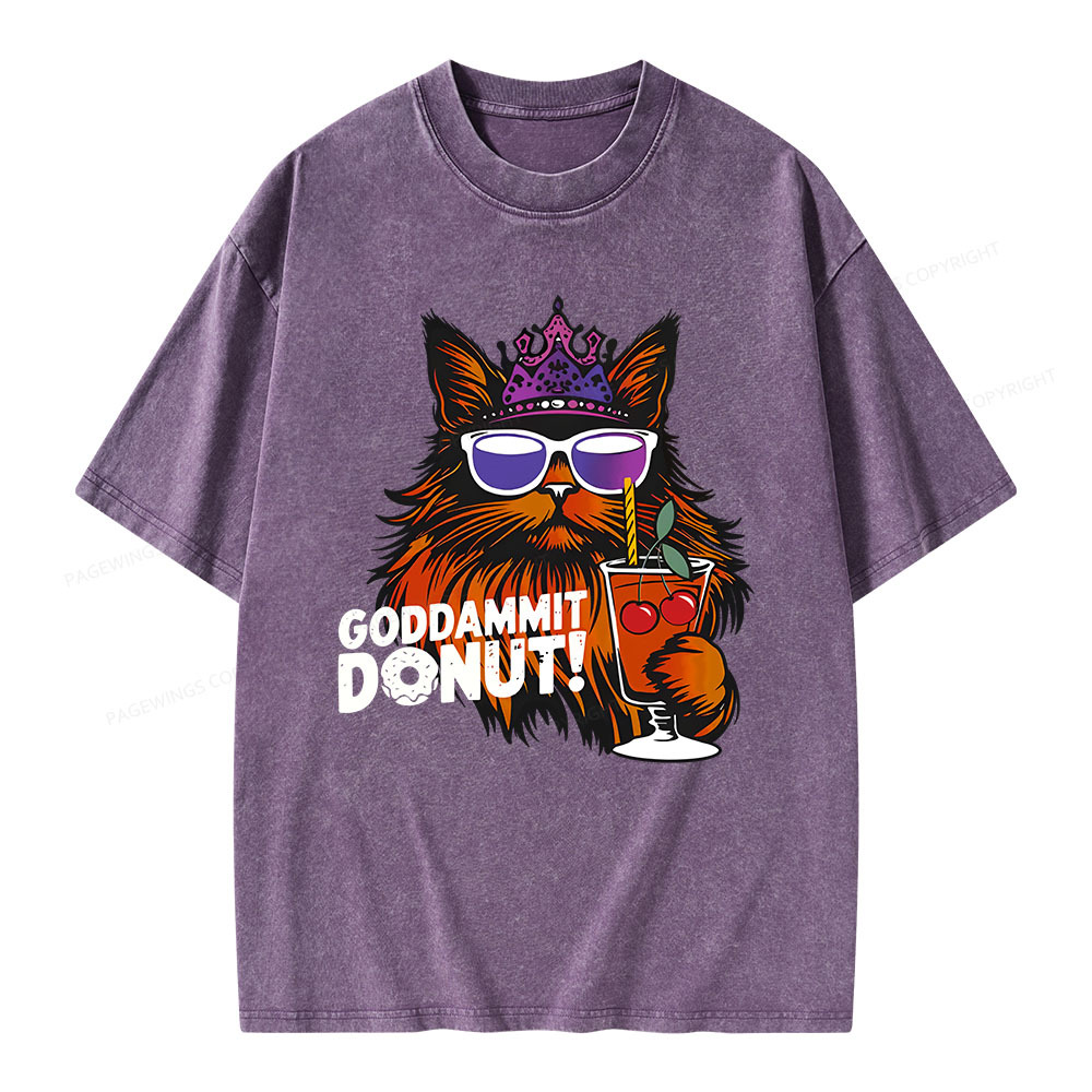 Goddammit Donut Unisex Washed T-shirt