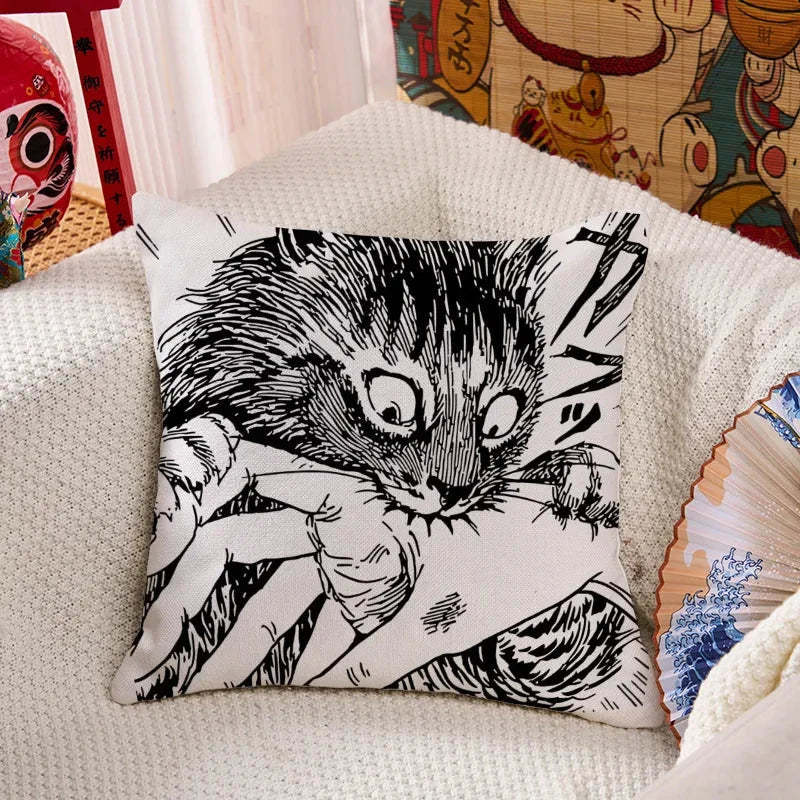 Creepy Cat Anime Horror Anteater Cushion Pillow