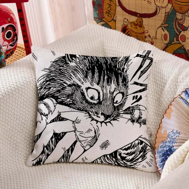 Creepy Cat Anime Horror Anteater Cushion Pillow