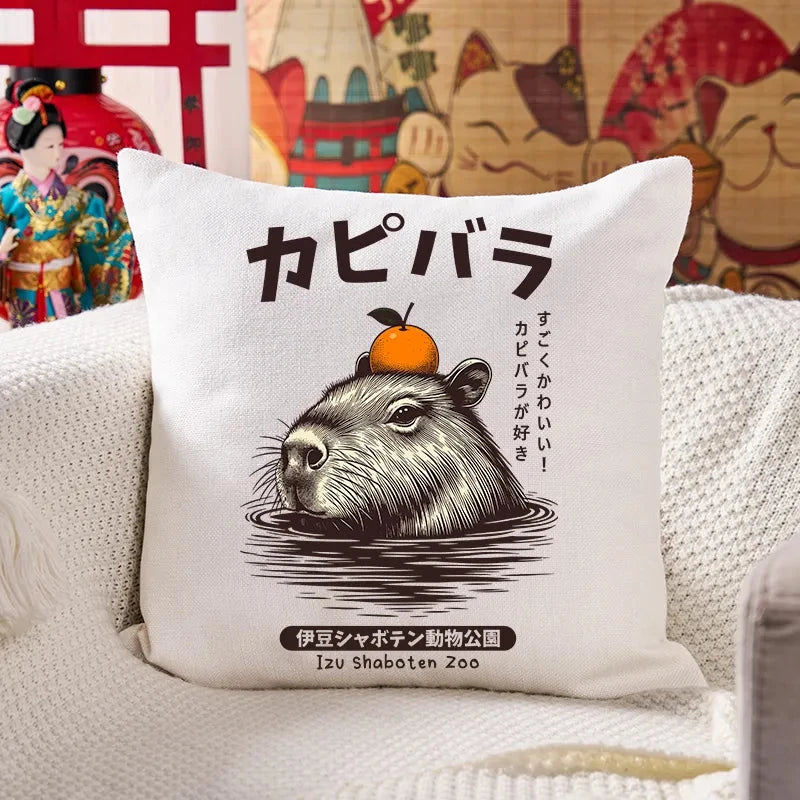 Capybara Hot Spring Cushion Pillow