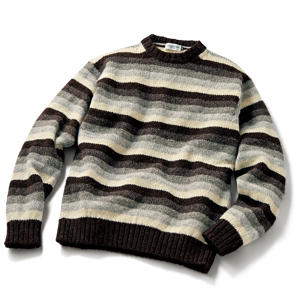Silent Waves Print Casual Crew Neck Sweater