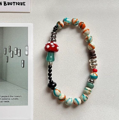 Glass Mushroom Bracelet