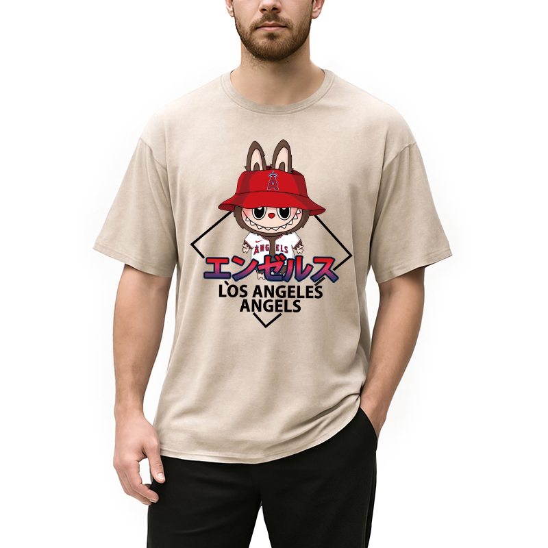 Labubu Los Angeles Angels Vintage Japanese Washed T-Shirt