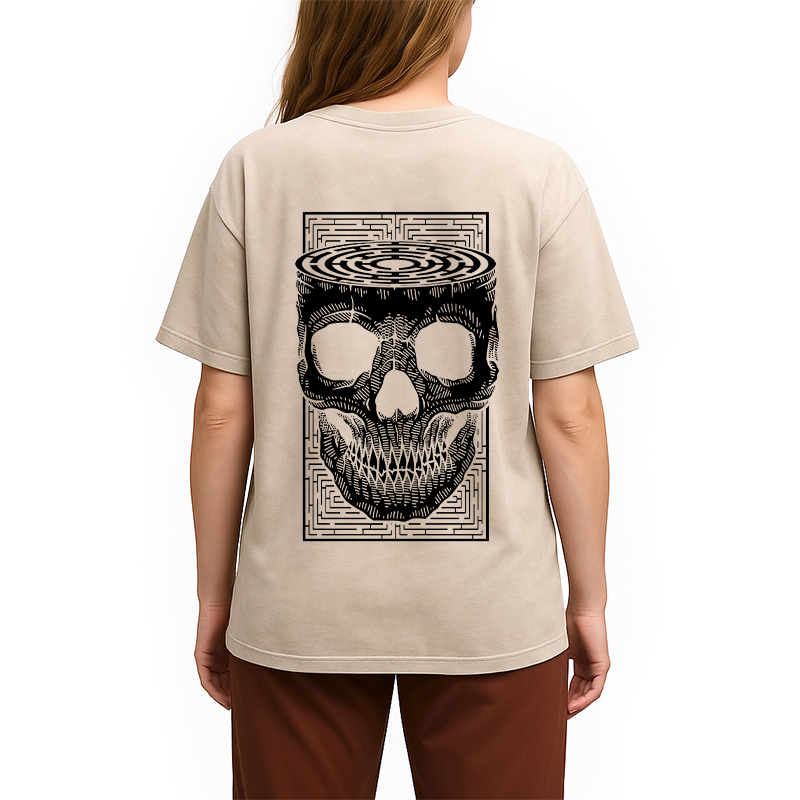 Horror Skull Back Washed T-Shirt