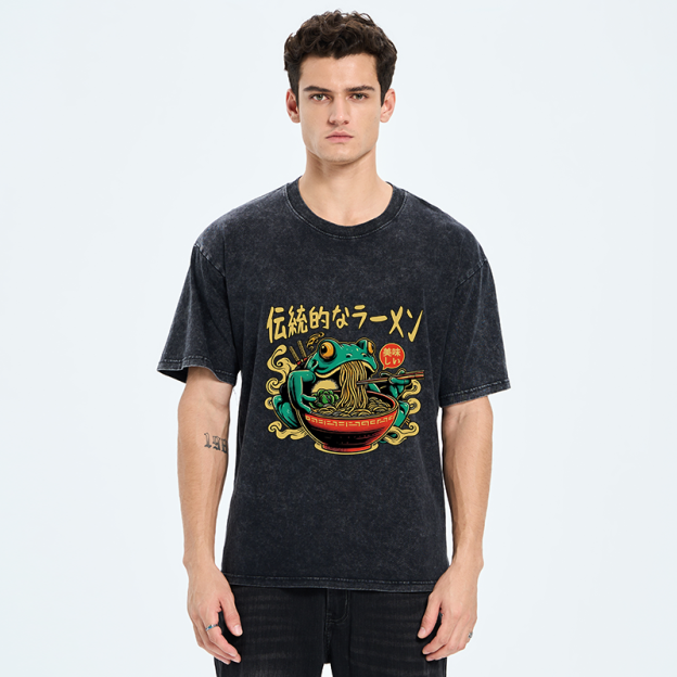 Frog Obsessed With Ramen Washed T-Shirt